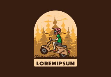 Ayakta duran scooter 'ın renkli tasarımı