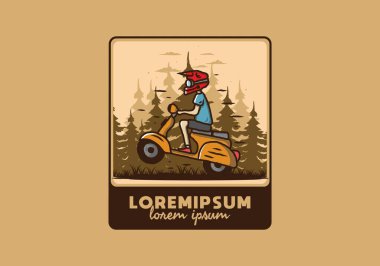 Ayakta duran scooter 'ın renkli tasarımı