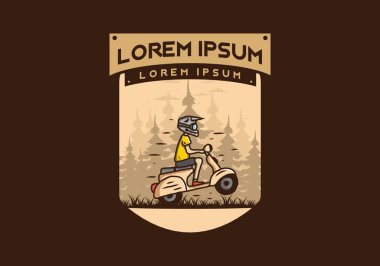 Ayakta duran scooter 'ın renkli tasarımı