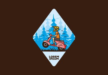 Ayakta duran scooter 'ın renkli tasarımı