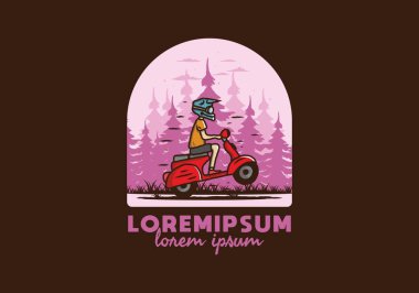 Ayakta duran scooter 'ın renkli tasarımı