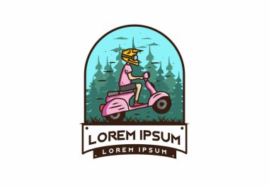 Ayakta duran scooter 'ın renkli tasarımı