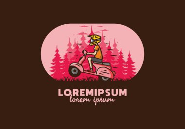 Ayakta duran scooter 'ın renkli tasarımı