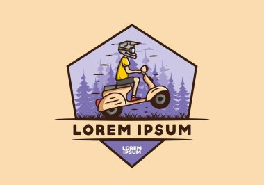 Ayakta duran scooter 'ın renkli tasarımı