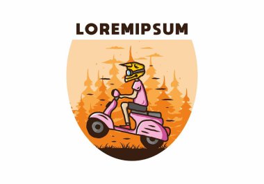 Ayakta duran scooter 'ın renkli tasarımı