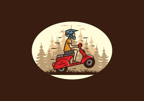 Diseño Ilustrativo Colorido Del Scooter Pie — Vector de stock