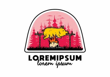 Yanan resimli domuz rostosunun klasik rengi