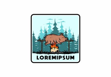 Yanan resimli domuz rostosunun klasik rengi