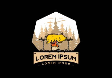 Yanan resimli domuz rostosunun klasik rengi