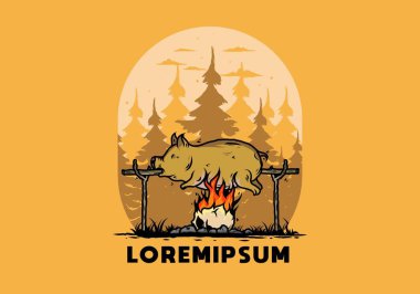 Yanan resimli domuz rostosunun klasik rengi