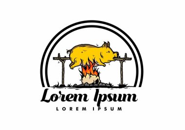 Yanan resimli domuz rostosunun klasik rengi