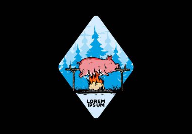 Yanan resimli domuz rostosunun klasik rengi