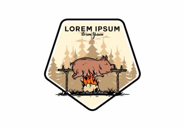 Yanan resimli domuz rostosunun klasik rengi