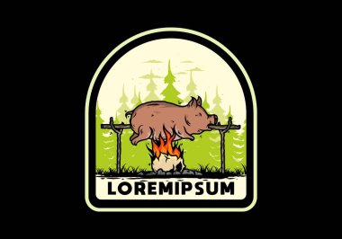 Yanan resimli domuz rostosunun klasik rengi