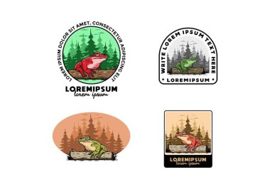 Kütüğe konmuş büyük bir kurbağanın tasarımı