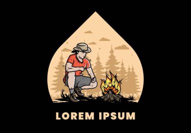 Bir adamın tasarımı şenlik ateşini yakıyor.