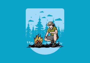 Bir adamın tasarımı şenlik ateşini yakıyor.