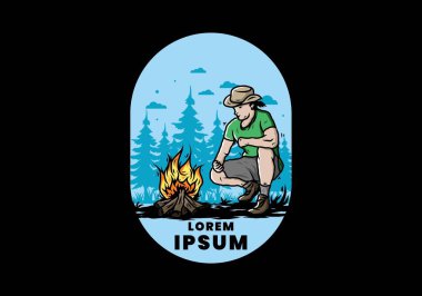 Bir adamın tasarımı şenlik ateşini yakıyor.