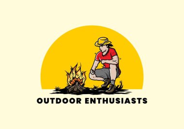 Bir adamın tasarımı şenlik ateşini yakıyor.