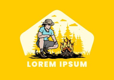 Bir adamın tasarımı şenlik ateşini yakıyor.