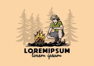 Bir adamın tasarımı şenlik ateşini yakıyor.