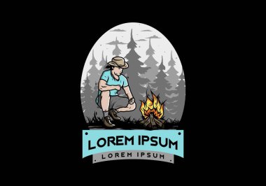 Bir adamın tasarımı şenlik ateşini yakıyor.