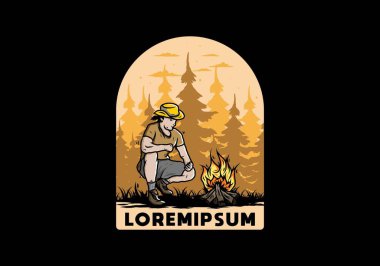 Bir adamın tasarımı şenlik ateşini yakıyor.