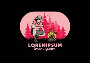 Bir adamın tasarımı şenlik ateşini yakıyor.