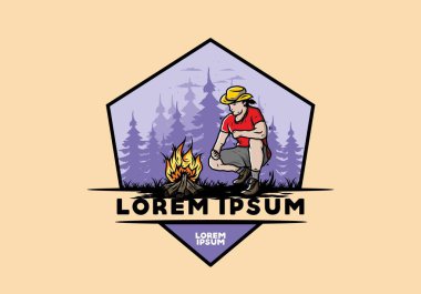 Bir adamın tasarımı şenlik ateşini yakıyor.