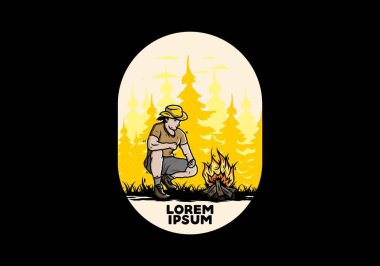 Bir adamın tasarımı şenlik ateşini yakıyor.