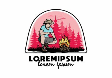 Bir adamın tasarımı şenlik ateşini yakıyor.