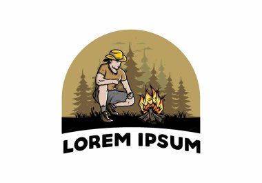 Bir adamın tasarımı şenlik ateşini yakıyor.