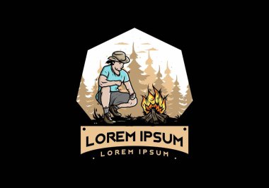 Bir adamın tasarımı şenlik ateşini yakıyor.