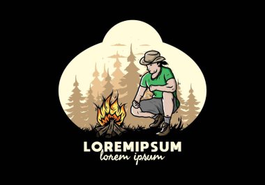 Bir adamın tasarımı şenlik ateşini yakıyor.