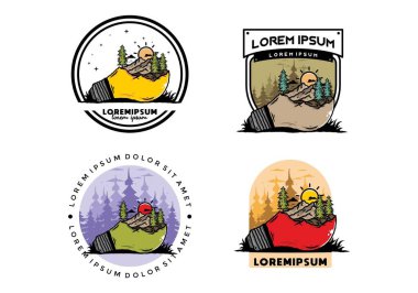 Lamba üzerindeki dağ manzarasının çizimi