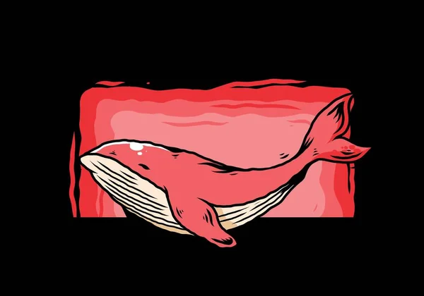 Illustration Grande Baleine Océan — Image vectorielle