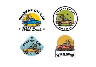 Kafesteki arabadaki büyük ayı tasviri