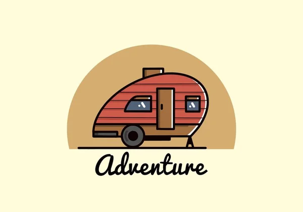 Vintage Illustration Design Teardrop Camper — Archivo Imágenes Vectoriales