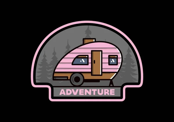 Vintage Illustration Design Teardrop Camper — Image vectorielle