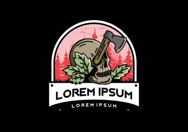 Kafatasına saplanmış bir baltanın tasarımı