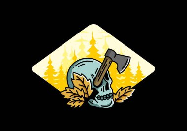 Kafatasına saplanmış bir baltanın tasarımı