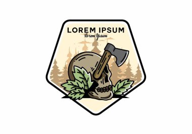 Kafatasına saplanmış bir baltanın tasarımı