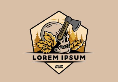 Kafatasına saplanmış bir baltanın tasarımı