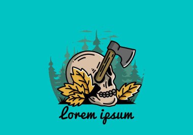 Kafatasına saplanmış bir baltanın tasarımı