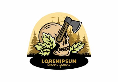 Kafatasına saplanmış bir baltanın tasarımı