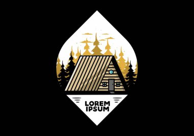 Eski bir ahşap kulübe tasarımı