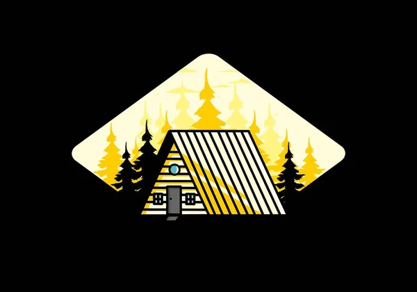 나무로 오두막집의 디자인 — 스톡 벡터