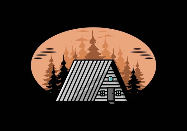 Illustration Une Cabane Vintage Bois — Image vectorielle