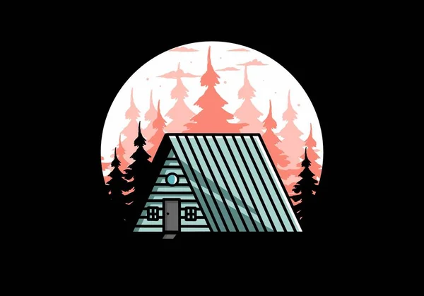 Illustration Une Cabane Vintage Bois — Image vectorielle