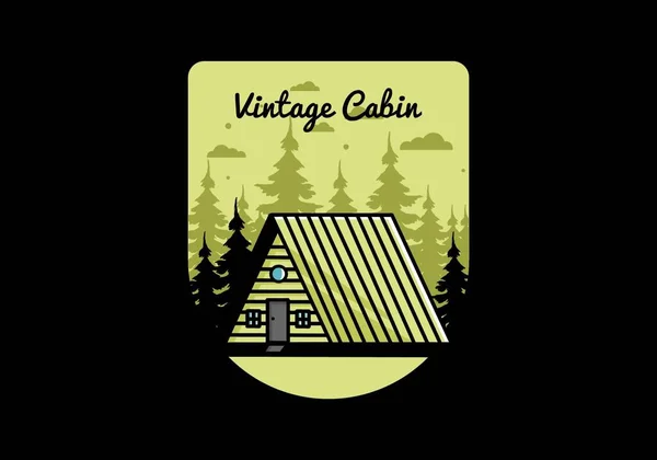 Illustration Design Vintage Wood Cabin — ストックベクタ